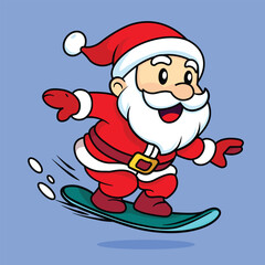 Santa Claus in Winter Mascot Vector Illustration