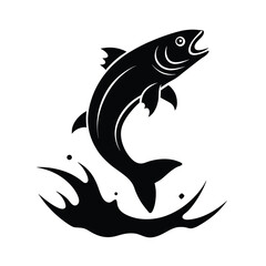 Fish Jumping Out of Water Dynamic Icon Vector Illustration
