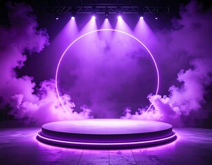Purple stage with glowing circle