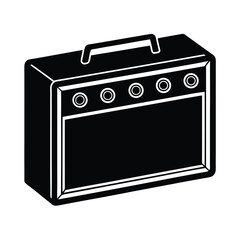 Guitar Amplifier with Knobs Music Icon Vector Illustration