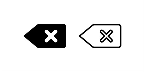 Trash Delete Icon set. Isolated on Black and White Vector Graphic	
