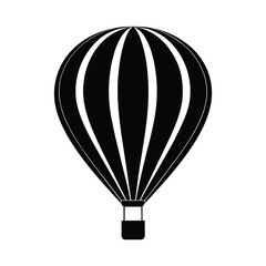 Fototapeta premium Hot Air Balloon Floating Silhouette Icon Vector Illustration
