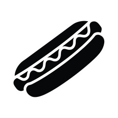 Hot Dog with Ketchup Food Icon Vector Illustration