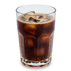 Copo de refrigerante de cola com gelo e espuma