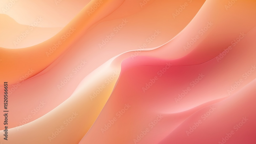 Canvas Prints abstract fluid waves in warm tones of orange peach and red gradient background
