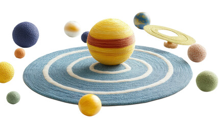 Children tactile solar system map, Transparent background, PNG file
