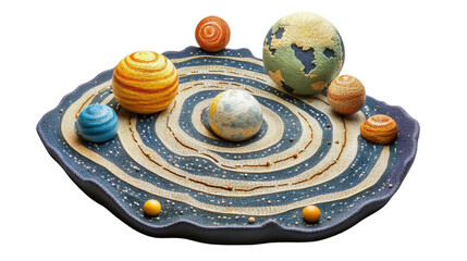 Children tactile solar system map, Transparent background, PNG file