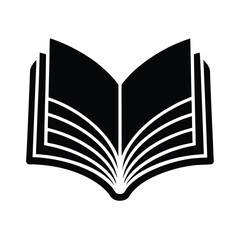 Open Book with Pages Simple Reading Icon Vector Illustration