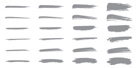Brush strokes vector. Paint, ink brush, brush strokes, brushes, lines, frames, buttons, grungy rough grunge thick paint line texture. Brush line set. Set of text boxes. Paintbrush collection. eps 10