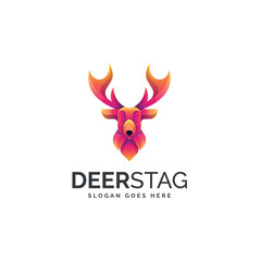 Gradient Modern Deer Logo Design