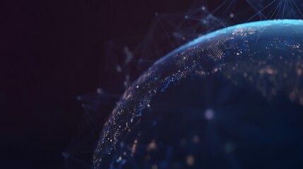 Connected globe with data network visualization