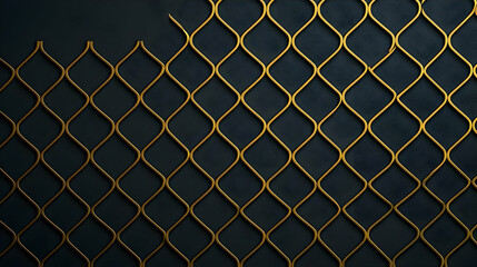 Golden Diamond Pattern Metal Grid Background