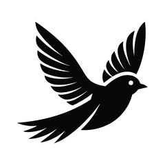 Bird Flying with Wings Spread Icon Vector Illustration