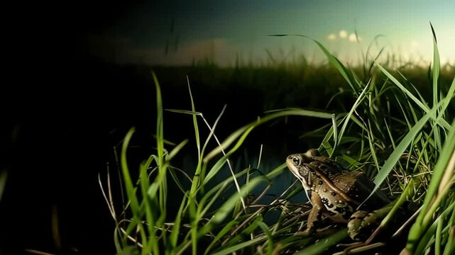 Rare Northern Leopard Frog in Tallgrass Prairie National Preserve, Kansas &ndash; Native Wildlife in Natural Habitat