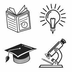 Black Social Media & Chat Icons – Vector Line Set
