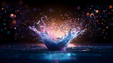 Abstract Colorful Liquid Splash