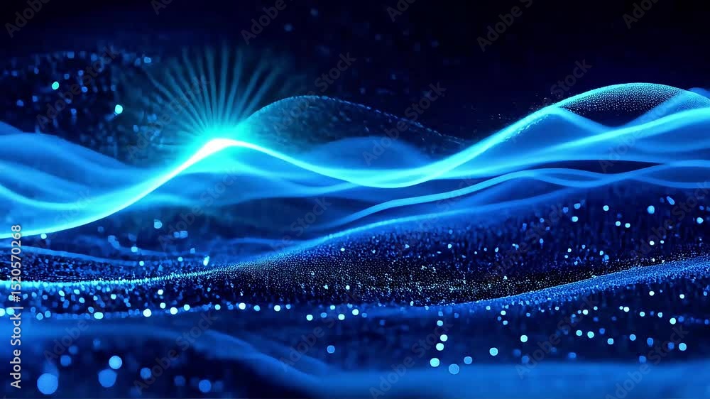 Poster Abstract Blue Wave Particle Motion: Glowing Light and Dynamic Flow