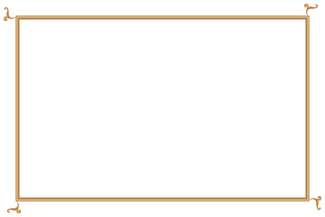 Elements of ornate vintage frames. Border gold on white classic calligraphy swirls, floral motifs. Design print for greeting cards, wedding invitations, restaurant menu, royal certificates. Set 2
