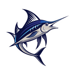 Fototapeta premium swordfish silhouette vector illustration white background 