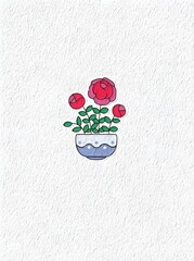 red roses in a beautiful pot