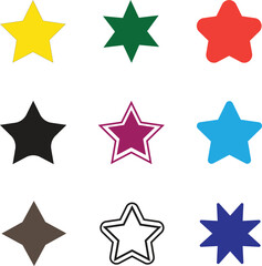 set of colorful stars