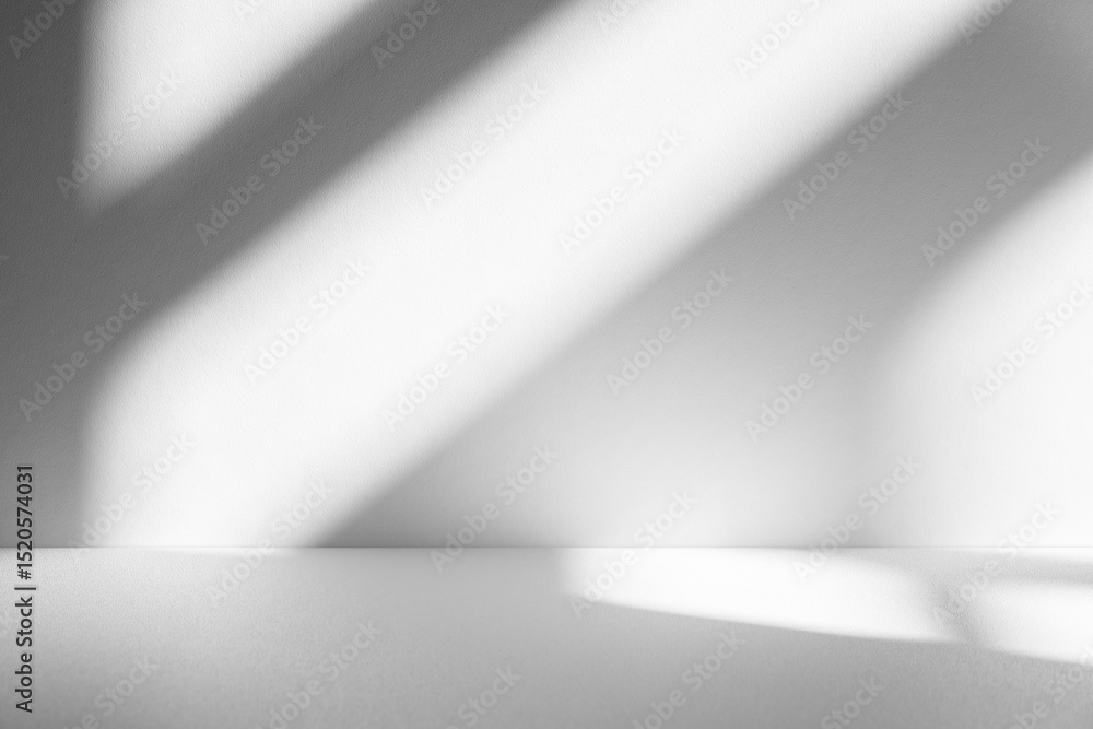 Leinwandbilder wall interior background, studio and backdrops show products.with shadow from window color white and