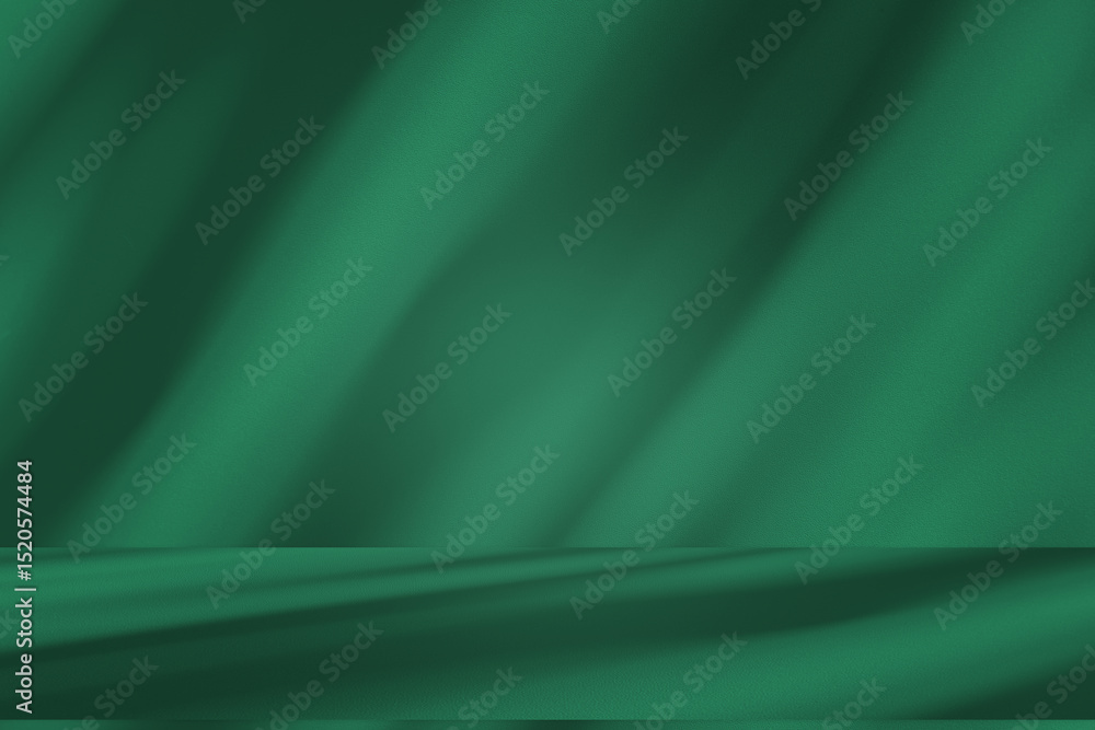Poster Wall interior background, studio and backdrops show products. with leaf shadow leaf from window color green and white. background for text insertion and presentation of product	