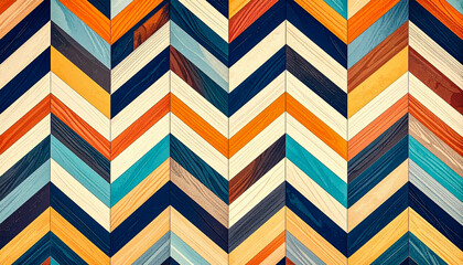 Obraz premium chevron flow; the dynamic symmetry of bold V-shaped patterns 