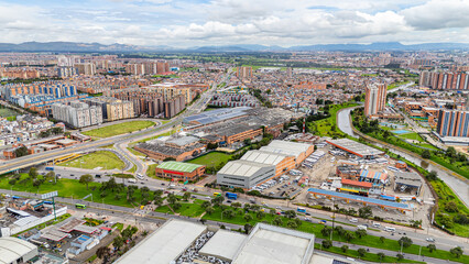 Aerial View of Bogotá, Cundinamarca: Urban and Natural Landscapes