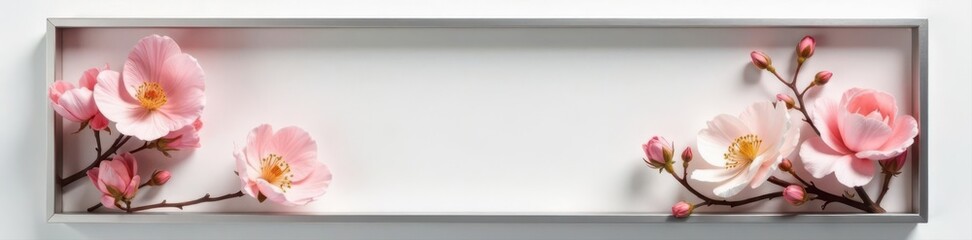Sleek silver frame, panoramic cutout Ideal for minimalist design , metal, texture