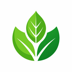 Green Leaf Icon for Ecology and Nature Designs representing plant life and environmental concepts in a simple clean vector style