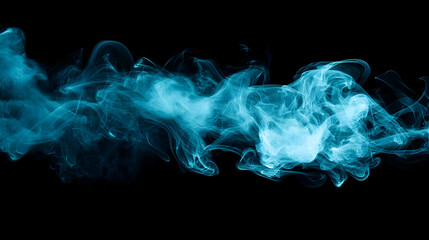 Abstract Blue Particles Flowing Against Black Background