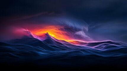 Colorful Mountains And Cityscape At Sunrise