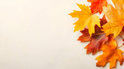 Autumn Leaves On Light Background