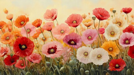 Vibrant Poppies in a Summer Field