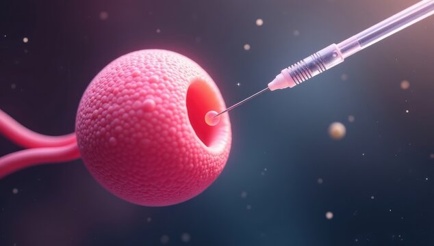 Beginning of Life: Scientific Intervention in Reproduction. Excellent for use in discussions about bioethics, the future of healthcare, or visual assets representing the intricate start of life