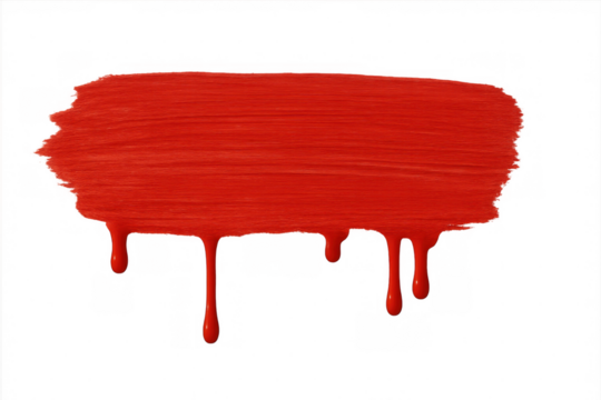Red paint dripping on a transparent background creates a vibrant and artistic texture, adding a bold splash of color and creativity - Powered by Adobe