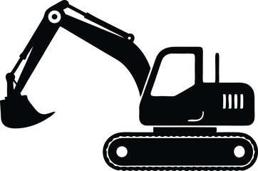 excavator silhouette vector icon