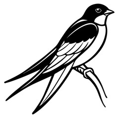 Colorful Vector Illustration of a Swallow Bird in Flight with Vibrant Plumage and Dynamic Wing Position a Nature Inspired Artwork