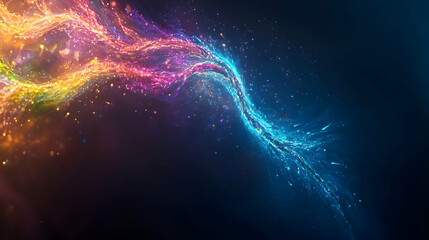 Abstract Colorful Glowing Particle Streaks