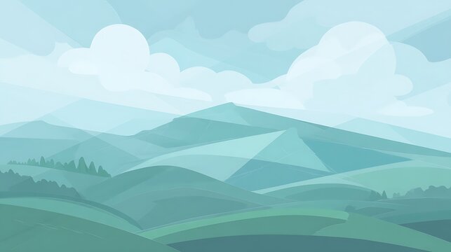 Serene rolling hills under a cloudy sky
