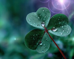 Close-up of a vibrant clover leaf