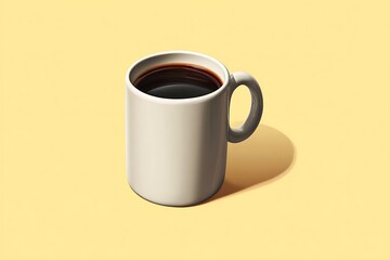 Plain mug filled with dark coffee