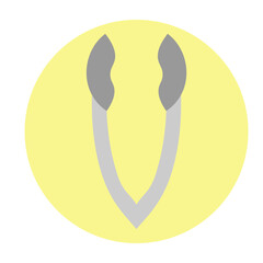 Food Tongs Vector Flat Icon Design