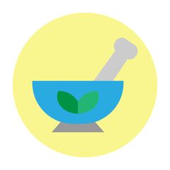 Mortar and Pestle Vector Flat Icon Design