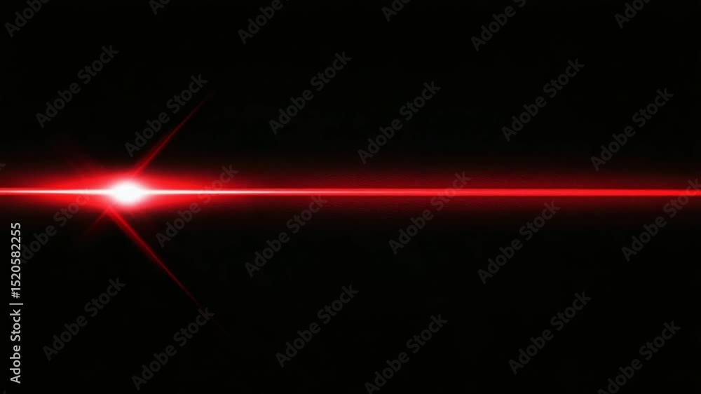Poster vibrant red light beam streaking across a black backdrop creating a visual dynamic
