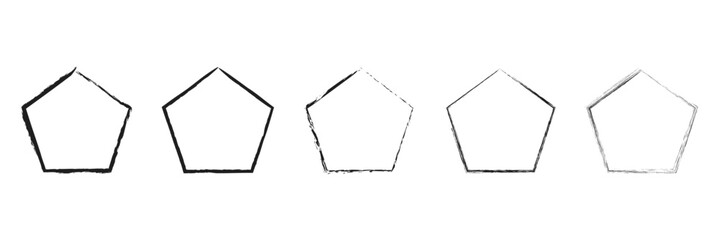 set of grunge polygon and hexagon photo frame icon. grunge photo frame on white background. Vector Illustration&nbsp;.&nbsp;EPS&nbsp;10&nbsp;. 