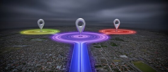 City map with location markers