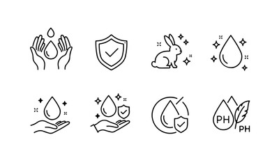 Skincare and Product Certification Icons: Emphasizing Safety, Cruelty-Free, and Gentle Formulas.