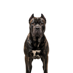 A noble Cane Corso stands guard with unwavering loyalty and deep soulful on transparent background